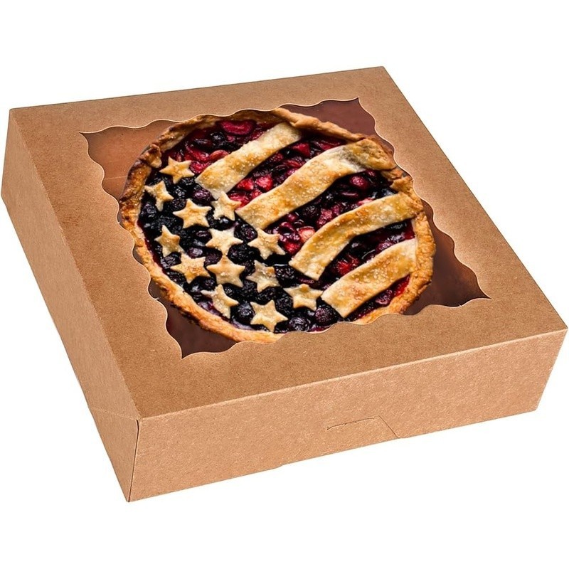 Food Grade Kraft Paperboard Boxes W/ Clear Window Custom Goods Display New gallery