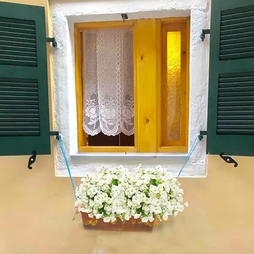 Artificial Fake Flowers Plant for Outdoors, 16 Bundles Faux Morning Glory White gallery