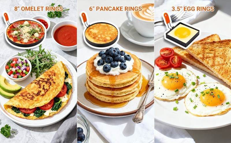 5pcs Egg Rings For Frying Eggs, Stainless Steel Crumpet Ring Mold Griddle gallery