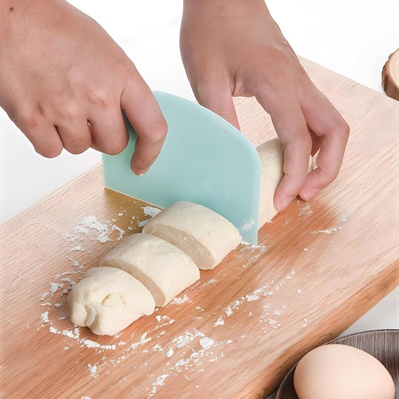5-Pack Food-safe Plastic Dough Scrapers Flexible Bench Cutters Baking Cooking US gallery