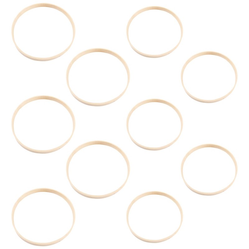 10Pcs Durable Bamboo Rings for Crafts Khaki Macrame Hoops Dreamcatcher Frames
