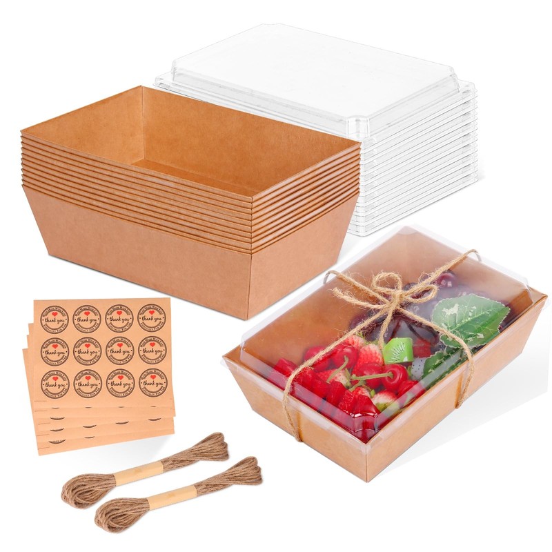 30 Pack Charcuterie Boxes with Clear Lids, 8×6 Inch To Go Charcuterie , Food …