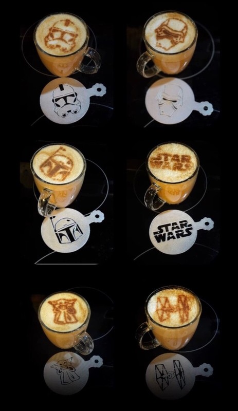 Set of 11 Star Wars Stencils for Cappuccino, Hot Cocoa & Hot Chocolate 3.5-In