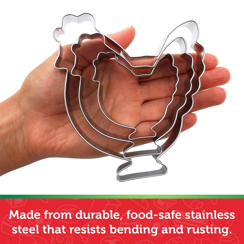 Chicken Cookie Cutter Set – Sharp & Stainless Steel Cooking Utensils – A Fun ... gallery