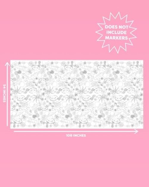 Pool Party Paper Coloring Tablecloth - 9' x 4.5' | Summer Tablescape, Palm gallery