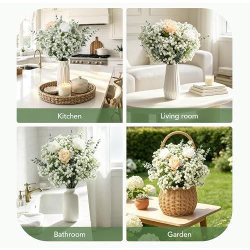 30 Pcs Babys Breath Artificial Flowers,White Baby Breath Fake Flowers Bulk | gallery