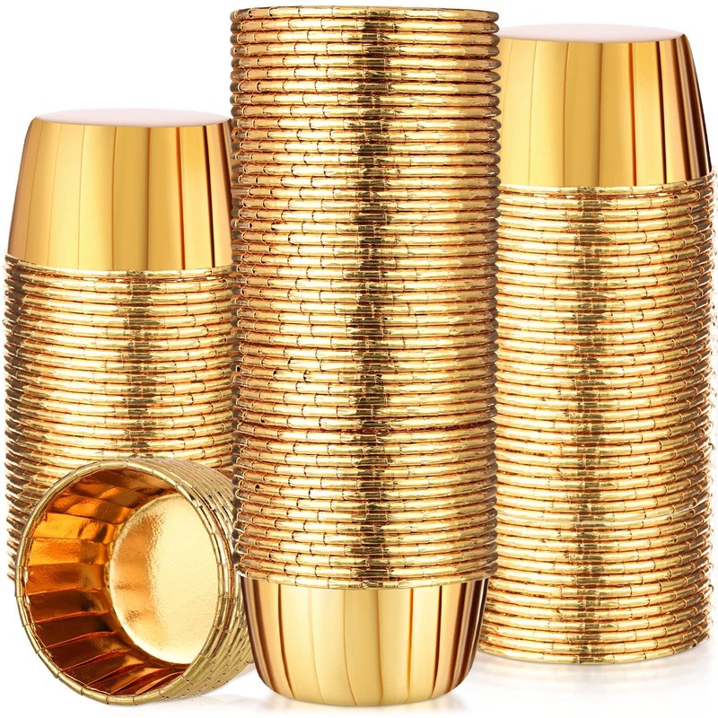 300 Pack Graduation Gold Cupcake Liners Bulk Disposable Foil Muffin Cups 3.5 …