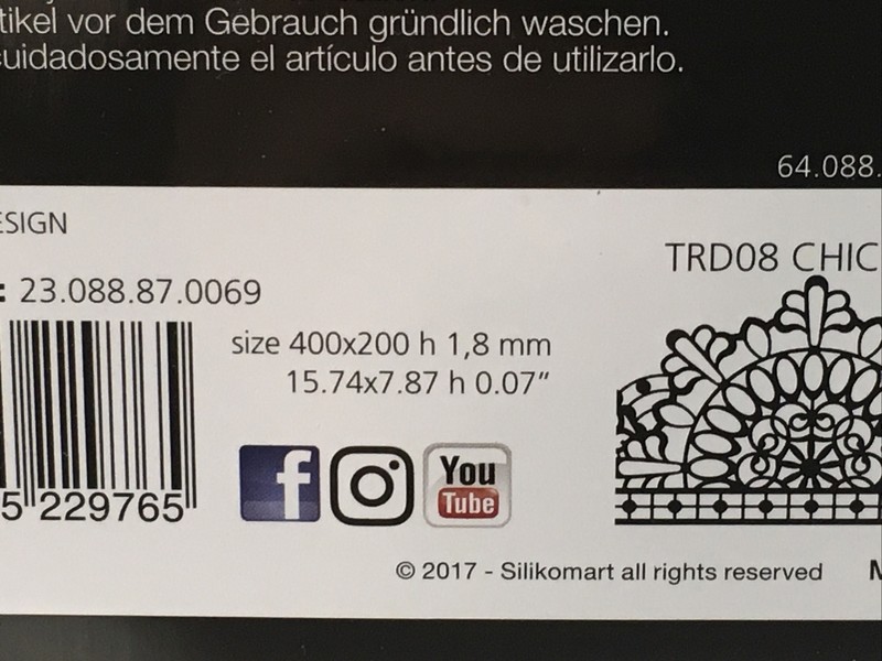 SILIKOMART SILICONE MAT 15.74X 7.87 H 0.07" NEW IN PACKAGE MADE IN ITALY gallery