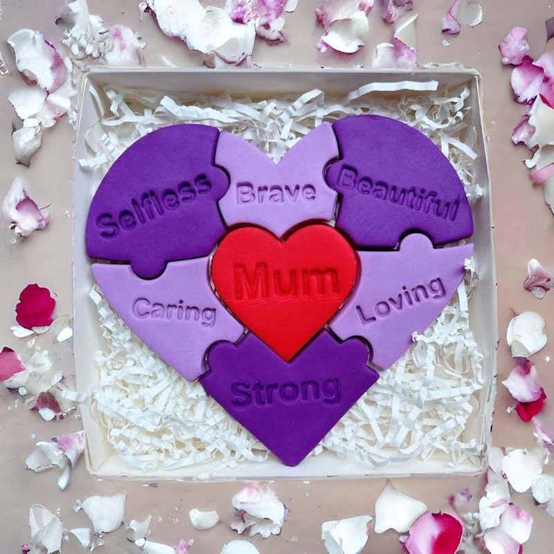 Mother's day puzzle cutter stamp Love Heart messages gallery