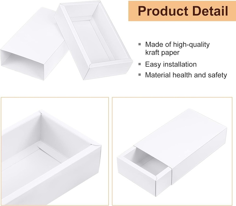 30 cajas de cartón Kraft con forma de cajón, mini cajas de regalo de cartón gallery