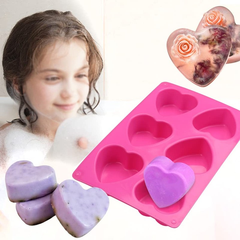 BAKER DEPOT 6 Holes Heart Shaped Set of 2 Silicone Mould gallery