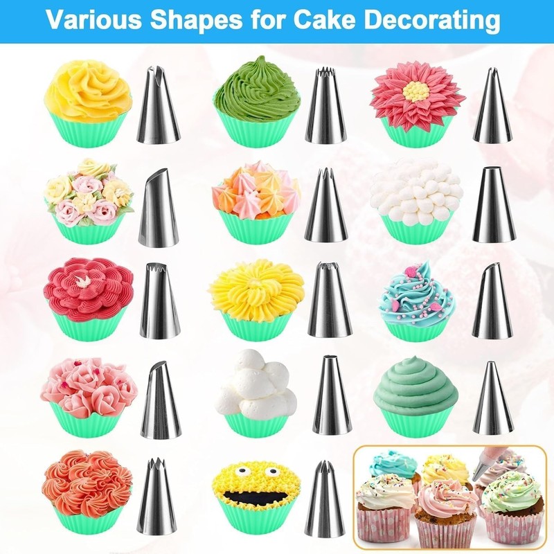 Piping Bags and Tips Set - 100pcs Disposable Piping Bags, 12 Inch Icing Bags,... gallery