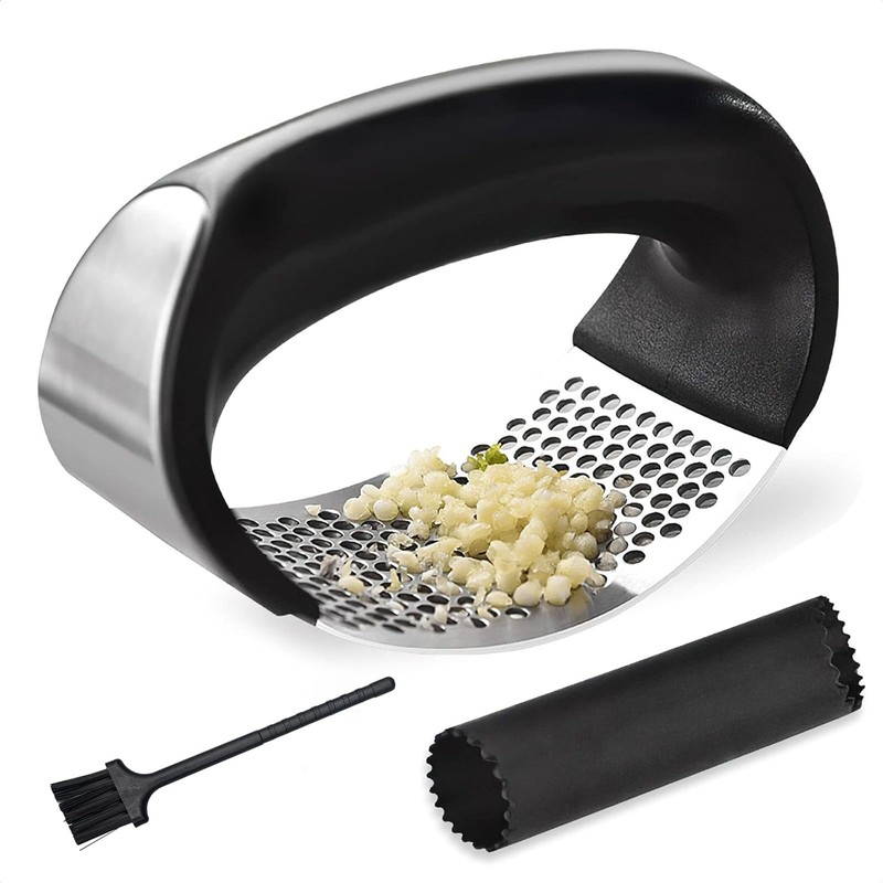 EYBDYB Innovative Rocking Garlic Press Set–Premium Stainless Steel Normal, 1