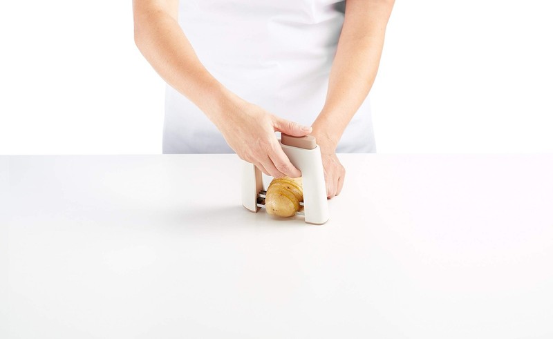 Hasselback Cutter (Terracotta Color) Thin Fan Shaped Slicer for Potatoes, Oni... gallery