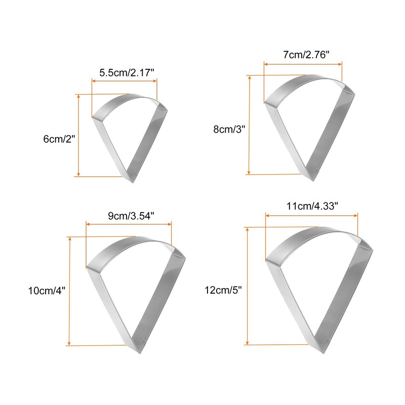 Pizza Slice Cookie Cutter Set Assorted Sizes Stainless Steel Candy Corn Cutters gallery