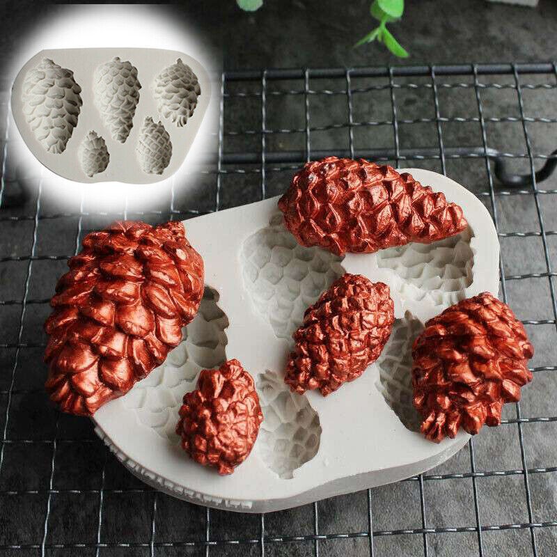 Chocolate Mould Pine Cone Fondant Cake Decor Mold Nut Silicone Sugarcraft