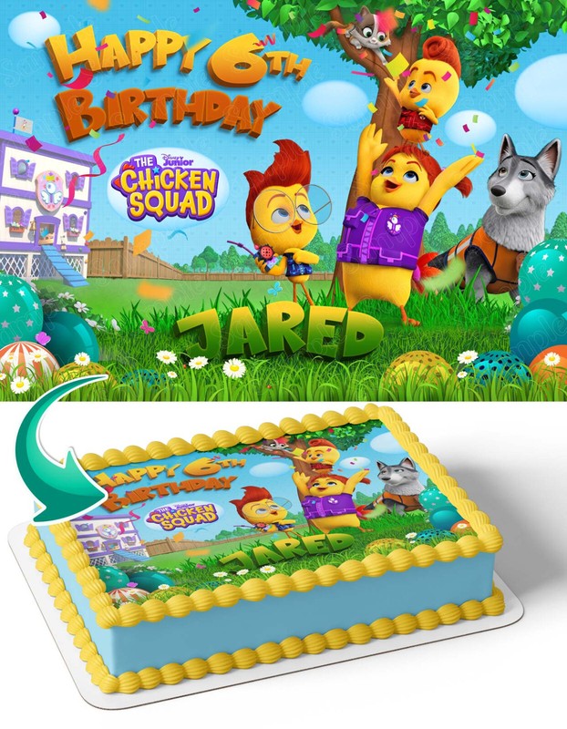 The Chicken Squad Edible Cake Topper Party Decoration Edible Image
