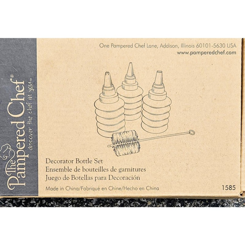 Pampered Chef Decorator Bottle Set Model 1585 Brand New In Box
