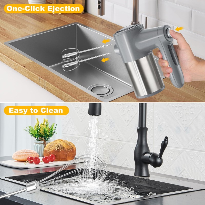 Cordless Electric Hand Mixer, 7 Speed Rechargeable Wireless Handheld Mixer wi... gallery