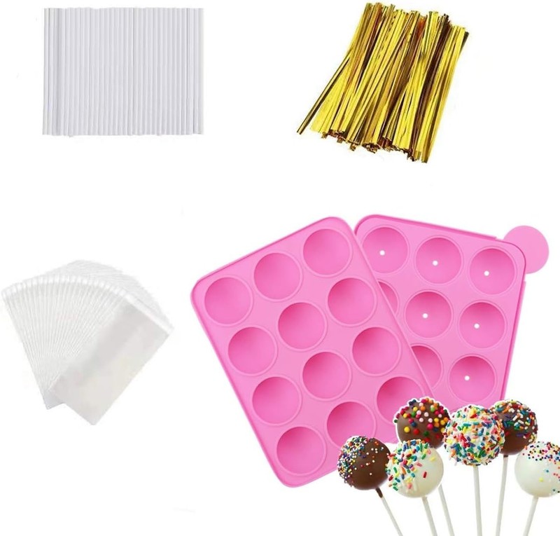 12 Capacity Silicone Lollipop Mold Set, Sucker Molds and Chocolate Hard Candy... gallery