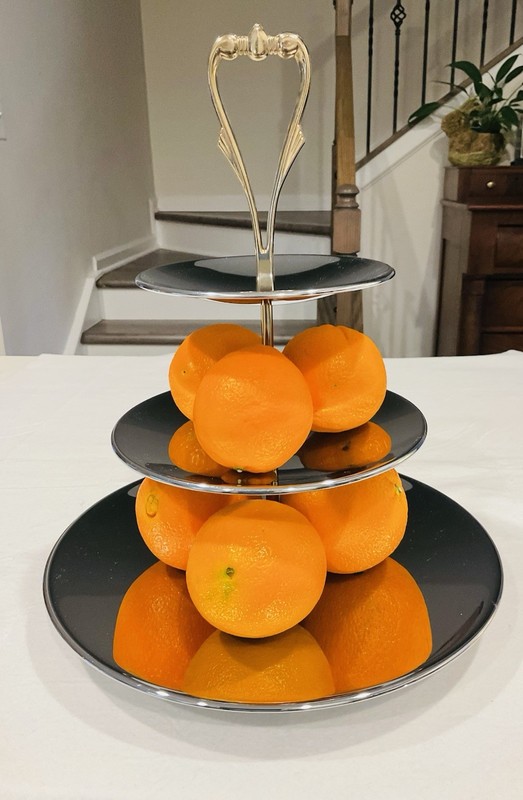 Vintage Kromex 3 tier Charcuterie Dessert Stand MCM Crome Trays 15.5 Inches