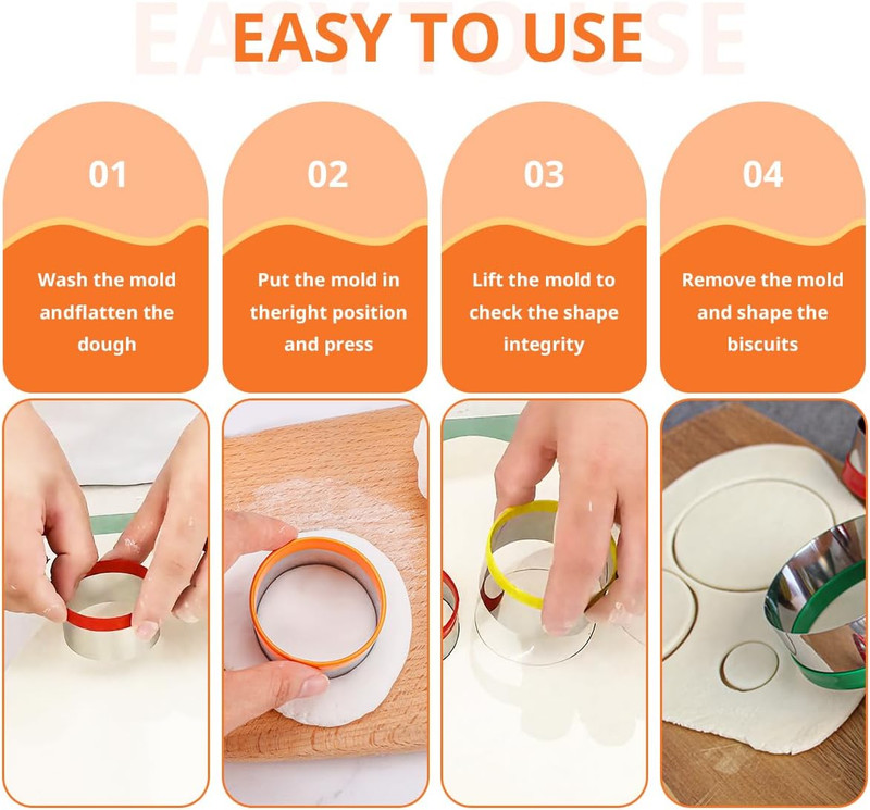 Round Cookie Biscuit Cutter Set,12 PCS Donut Cutter round Cookie Cutter Set gallery