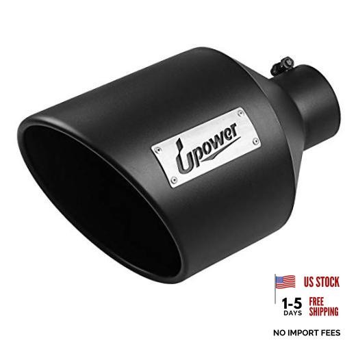 Exhaust Tips 4" Inlet 10" Outlet 15" Long Stainless Steel 4"x10"x15" Black