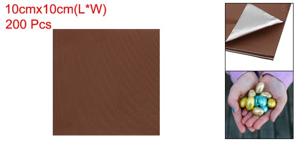 200Pcs 4x4 Inch Foil Candy Wrappers Chocolate Wrapping Paper Light Coffee gallery