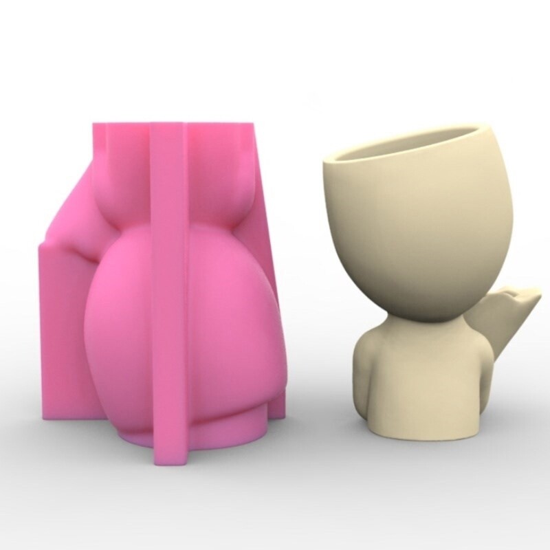 Silicone Flowerpot Mold Concrete Molds Human Shaped DIY Vase Mold for Crafting gallery