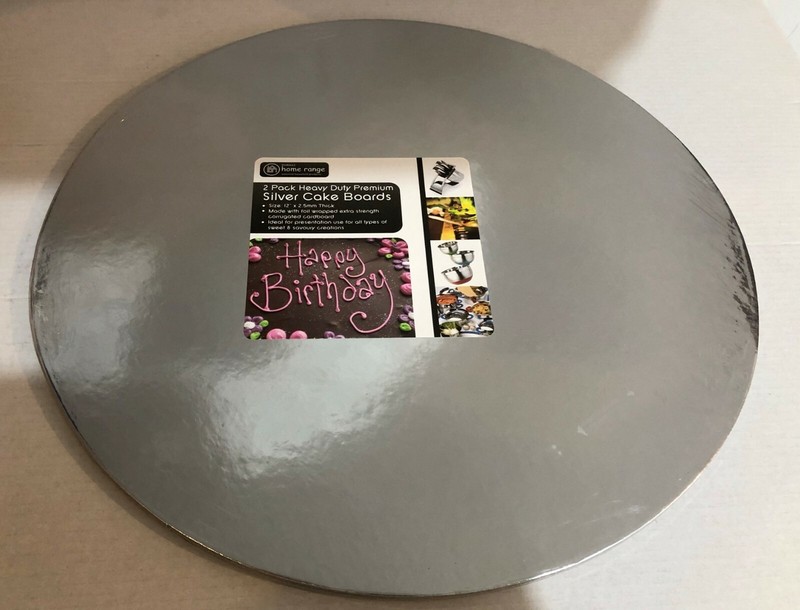 4 X ROUND SILVER ART & CRAFT PRESENTATION BOARDS, FOIL COVERED 30 CM DIA,