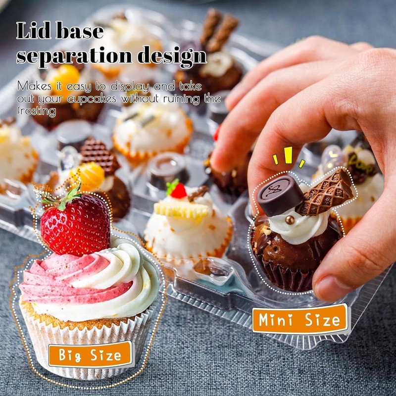 12 Count Mini Cupcake Containers 20 Pack Cupcake Holder with Detachable Tall ... gallery