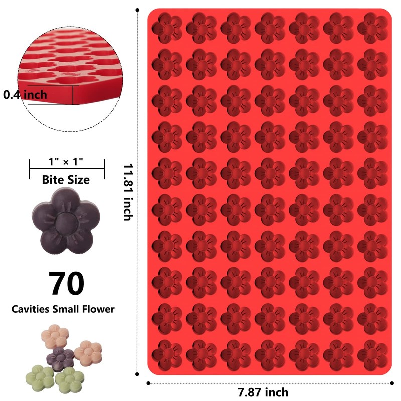 Flower Silicone Mold, Small Plum Blossom Shaped Flower Molds with 70 Cavities... gallery