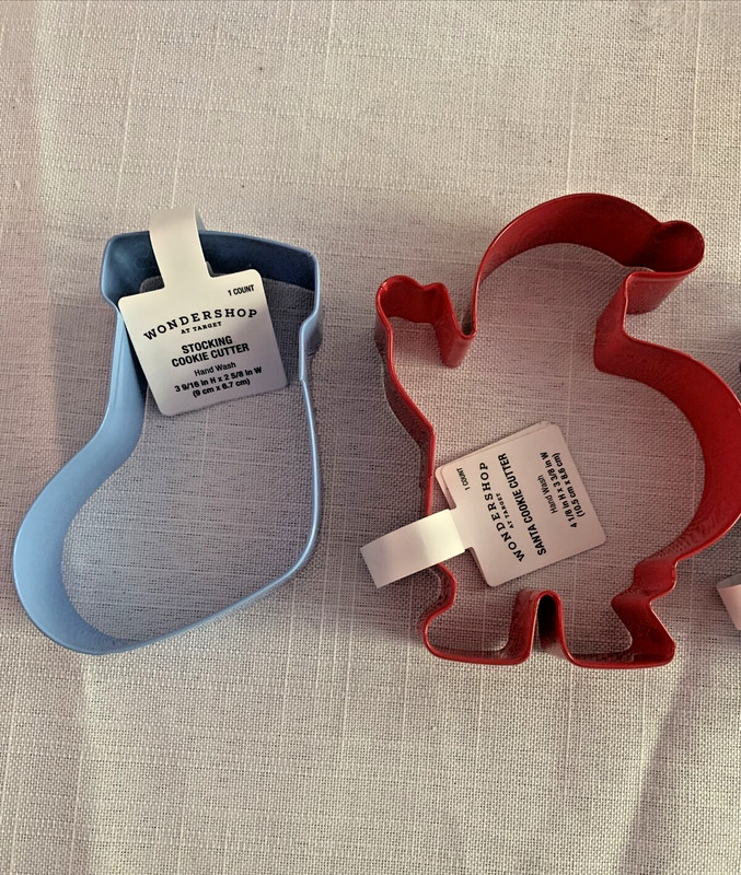 Lot of 3 Wondershop Christmas Cookie Cutters Santa, Snowman,Stocking gallery
