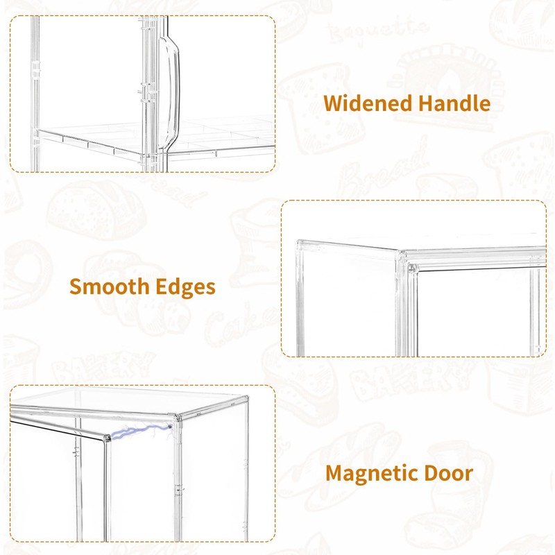 3-Tier Clear Bakery Pastry Display Case - Large Bread Storage Box for Kitchen, 1 gallery