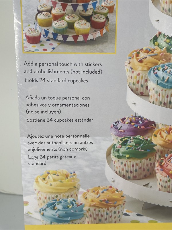 Lot Of 2 Wilton Cupcake Stands-White 12"X10.5" Holds 24 Cupcakes Part W1512127 gallery