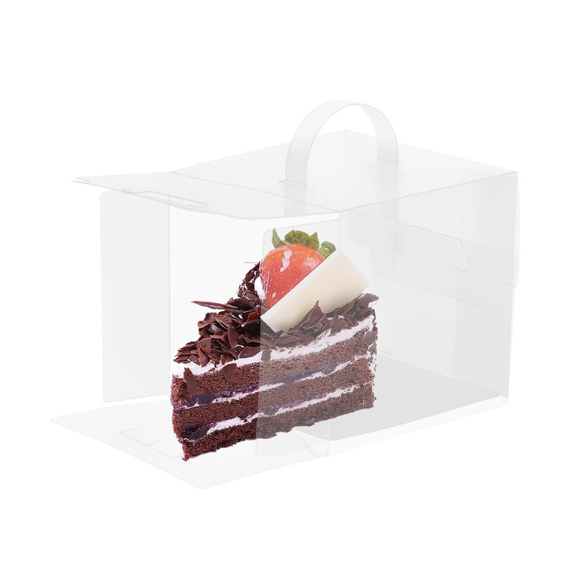 50 Pcs Clear Cake Boxes, Square Clear Cake Boxes, Cake Carrier with Handle gallery