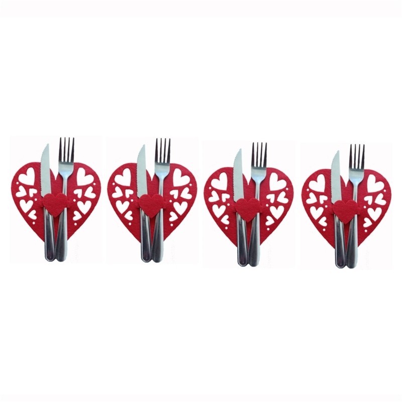 4pcs Wedding Cutlery Holder Dinner Table Decor Fork Bag Tableware Cover gallery