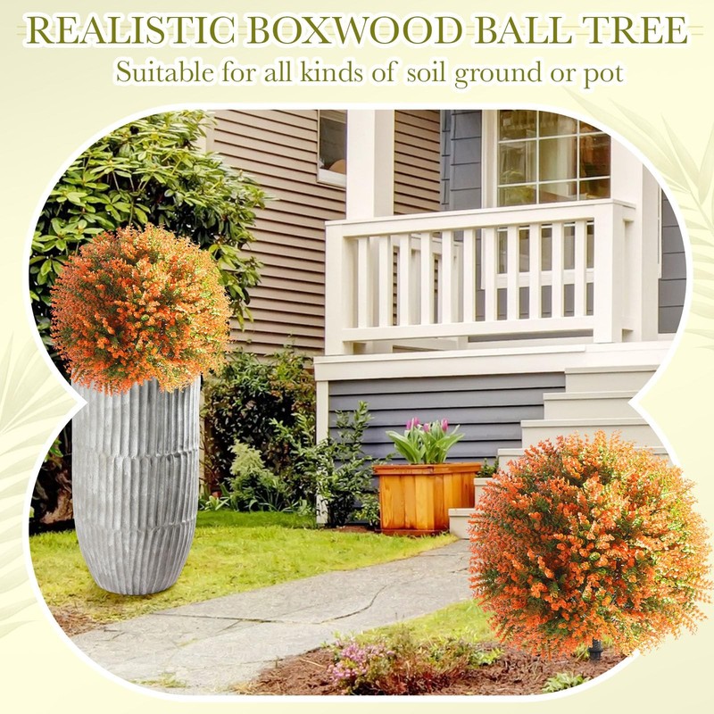 Yunlly Set Of 2 Real To Touch Outdoor Topiary Tree 24 Fake Plants Front Porch gallery