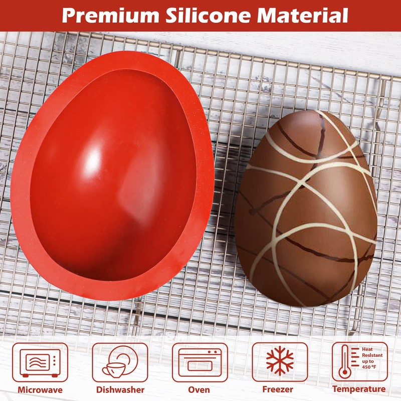 Chocolate Silicone Molds, Large 3D Breakable Egg Mold Silicone Easter Egg Cho... gallery