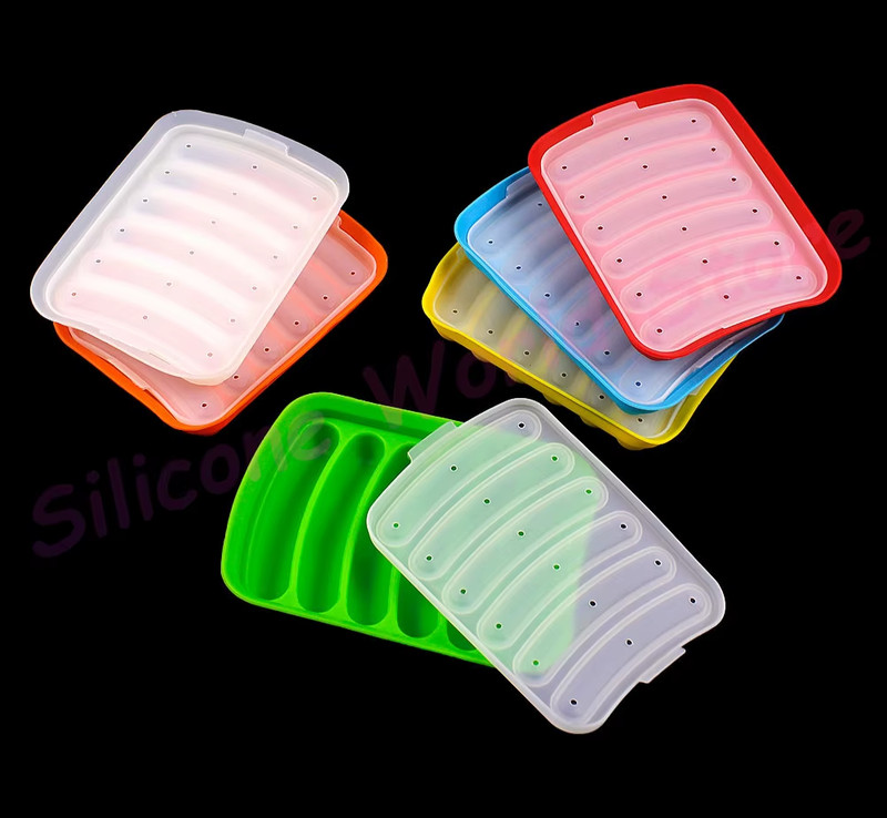Silicone Sausage Mold with Lid DIY Hot Dog Ham Maker Baby Food Baking Tool gallery