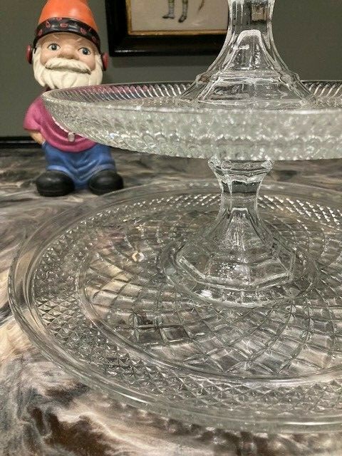 3 TIER CAKE, DESSERT, FRUIT, UPCYCLED DISPLAY SERVEWARE PARTY PLATE STAND gallery