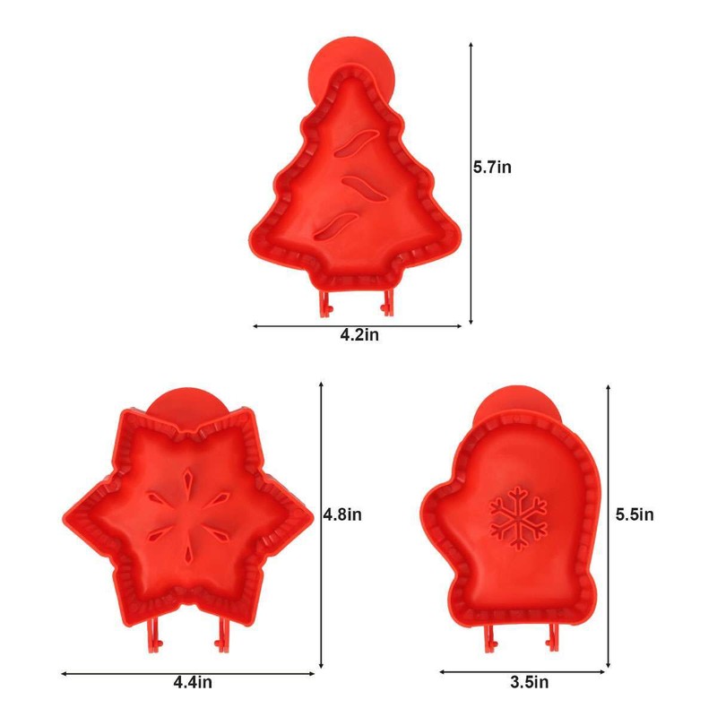 3PCS Christmas Plastic Pie Maker Pocket Pie Mold Pie-Crust Mold Dough Press Tool gallery