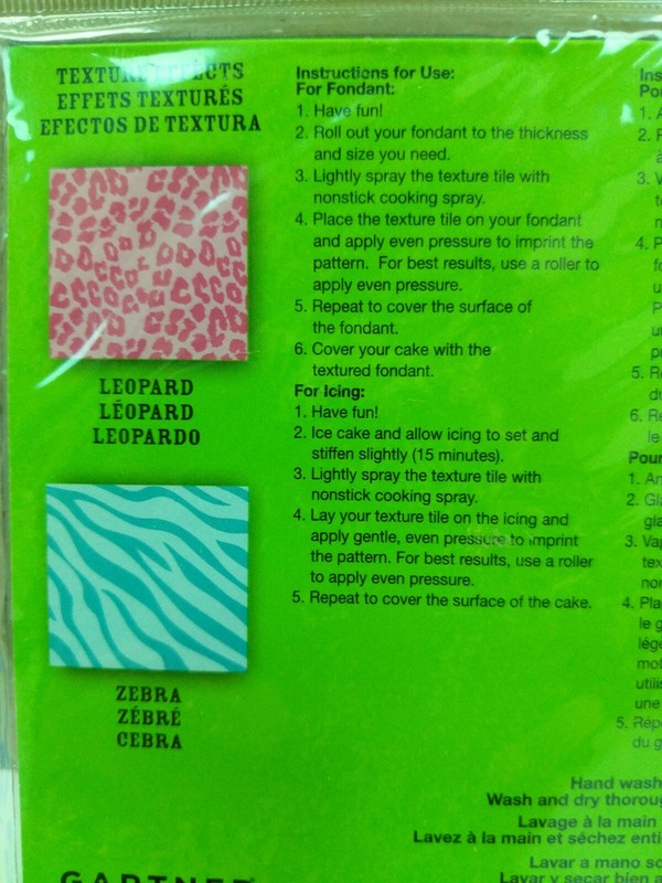NEW Duff Goldman Fondant Texture Tiles Charm City Leopard Zebra Gartner Studios gallery