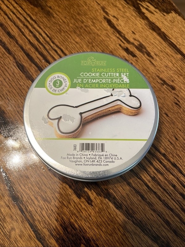 Fox Run Dog Bone Cookie Cutter Set, 3 pc Stainless Steel