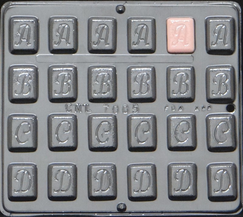 Alphabet A B C D 1 1/4″ Chocolate Candy Mold 7005 NEW