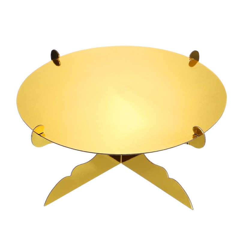 1-Tier Cardboard Cake Stand Holder, 12 Inch Round Cupcake Stand, Gold