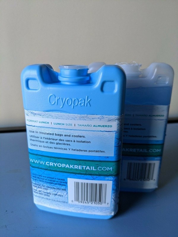 2 X Cryopak Ice Pak Freezer Reusable Cooler Ice Pack For Lunch Box Food Storage
