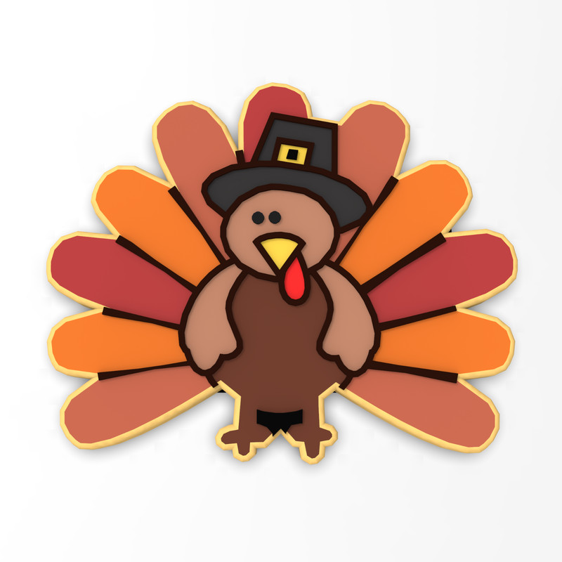 Turkey Pilgrim Cookie Cutter & Stamp #1 | Thanksgiving Feast Family Fall Autumn gallery