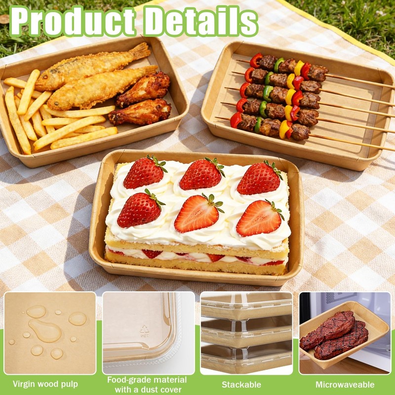 30 Pack 25 oz Charcuterie Boxes with Clear Lids, 9.5 x 6.2 x1.8 Inch Charcute... gallery