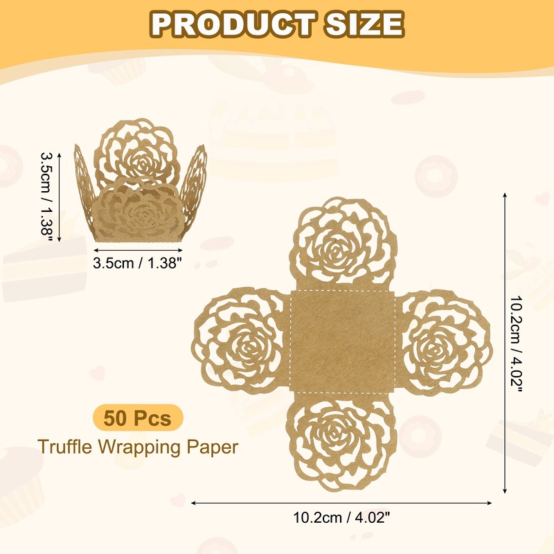 50PCS Truffle Liner 4 Inch Wedding Birthday With Wood gallery
